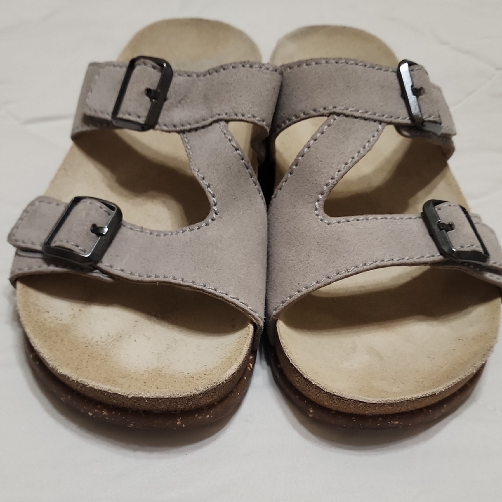 Dansko Taupe and Gray Slip-On Shoes - Picture 3 of 9